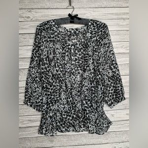 Black and White Blouse